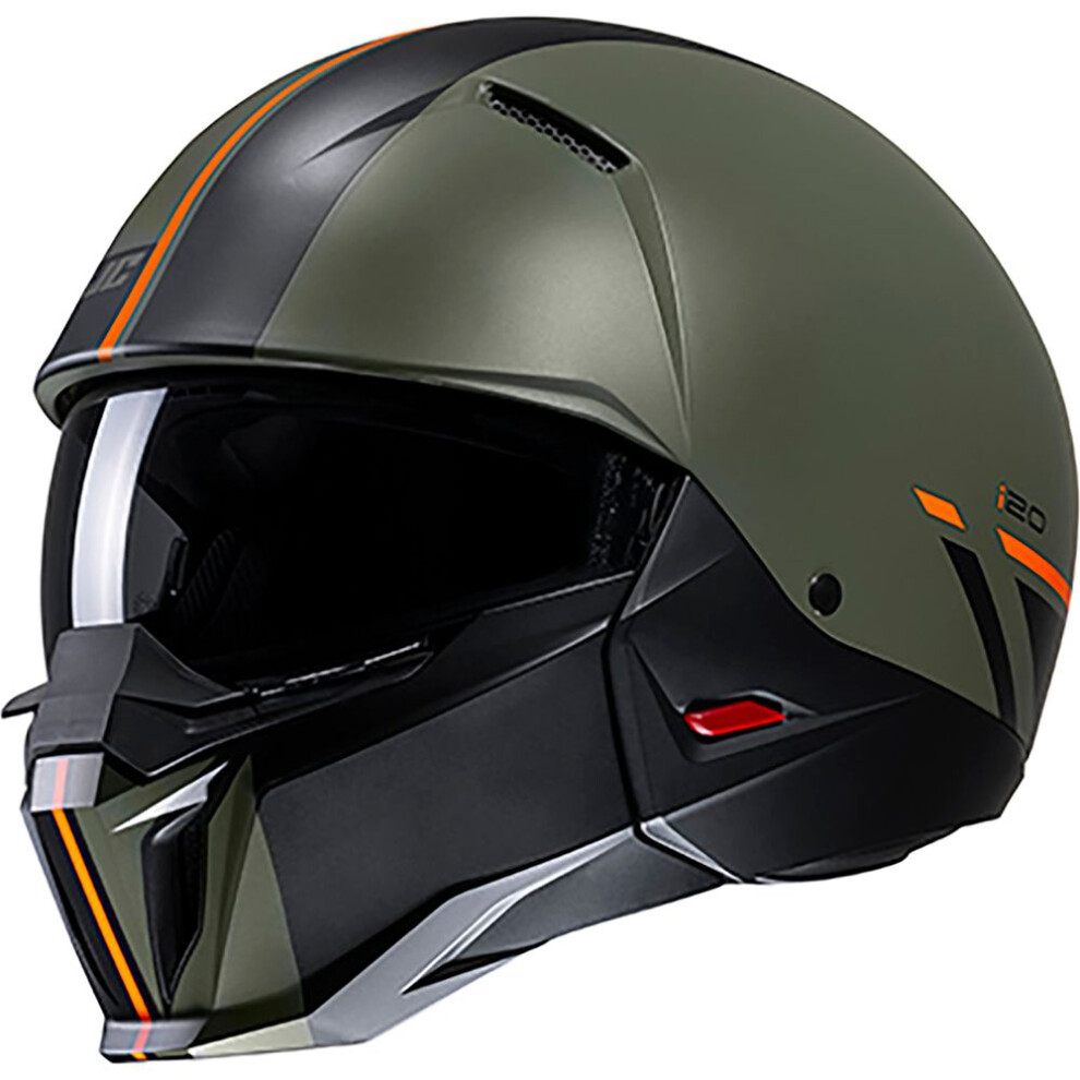(M) Hjc I20 Batol Open Face Helmet Mc4sf Green 8804269377987
