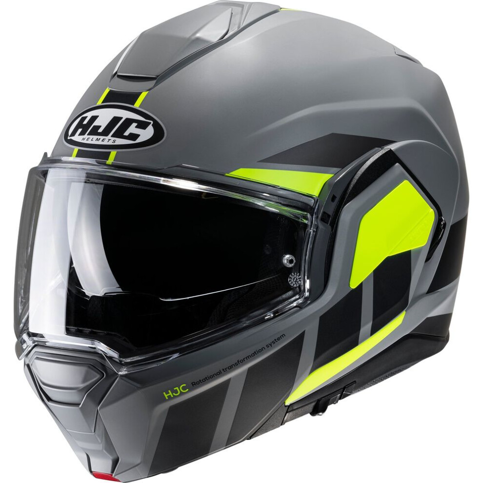 (L) Hjc I100 Beis Flip-Up Helmet Mc3hsf Yellow 8804269379974