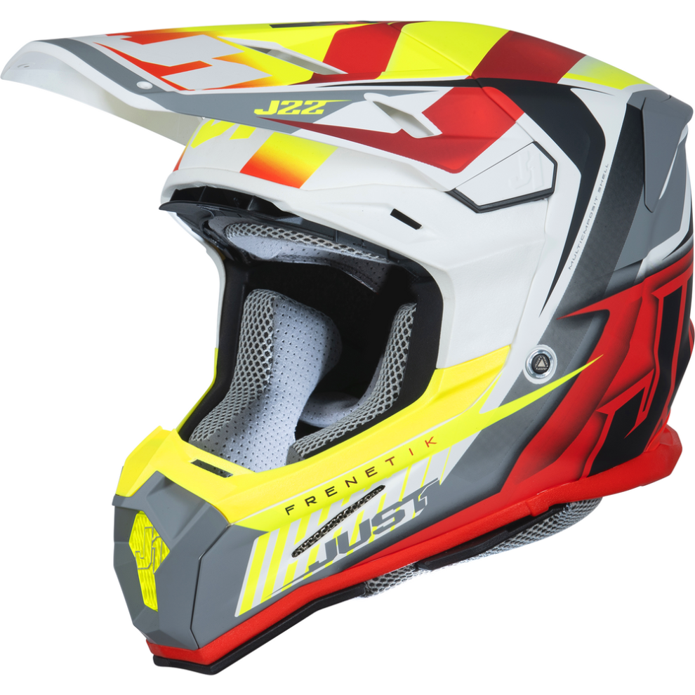 (L) Just1 J22 Motocross Helmet Frenetik Fire Fluo Yellow / Red / White White,Red,Yellow 8056893363670