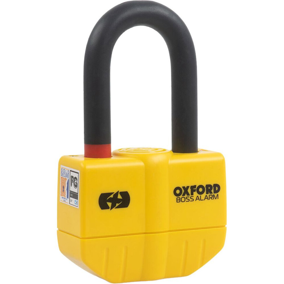 (12Mm X 1.5M) Oxford Boss Alarm 14Mm Chain Lock Yellow 5030009149276