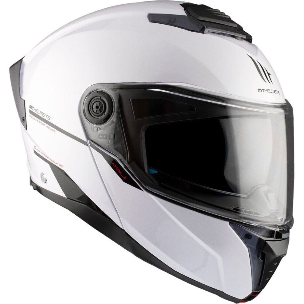 (M) Mt Atom 2 Solid Flip-Up Helmet Gloss White 8434639175457