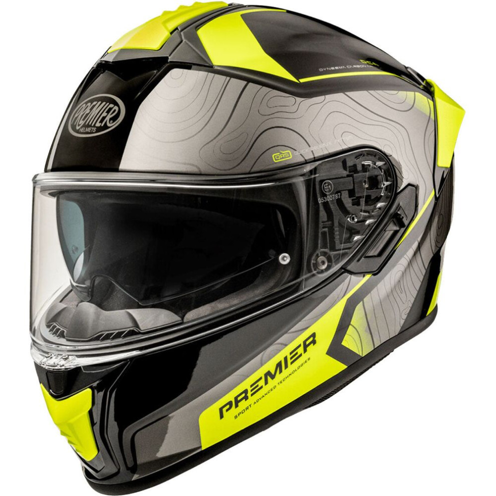 (M) Premier Evoluzione DK Y Full Face Helmet Gunmetal / Neon