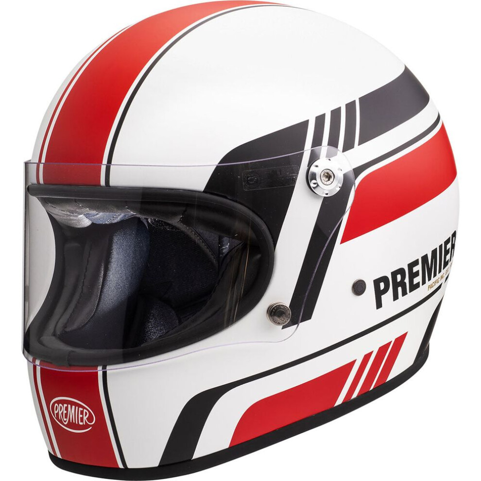 (L) Premier Trophy BL 8 Full Face Helmet White / Red