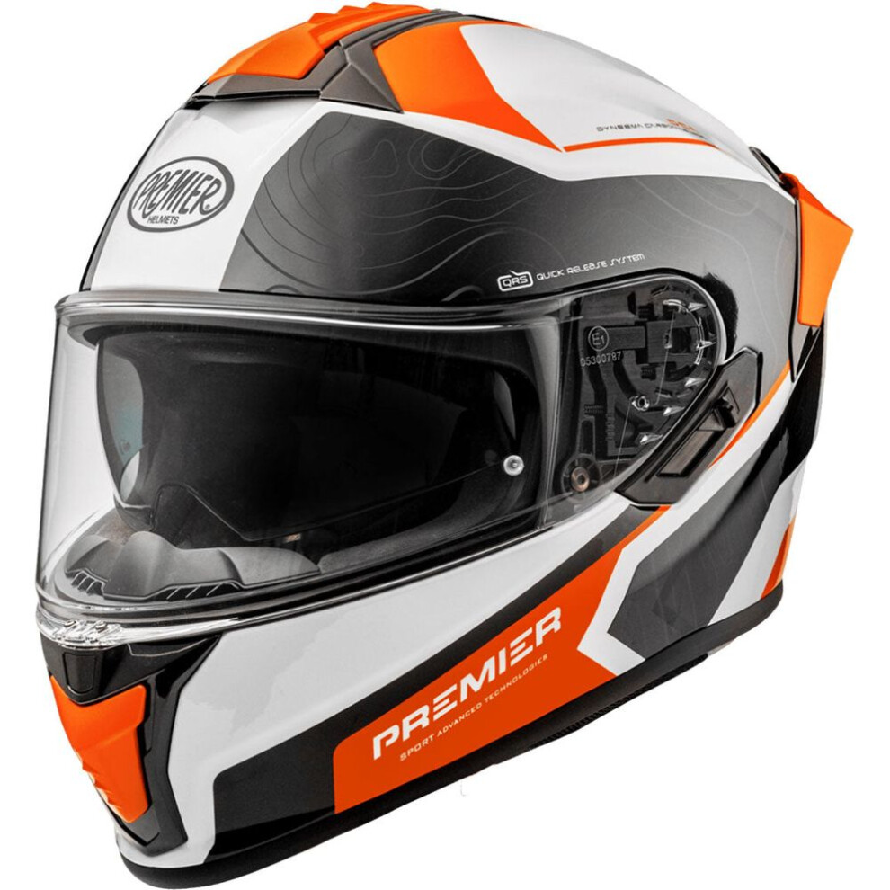 (S) Premier Evoluzione DK 93 Full Face Helmet White / Orange