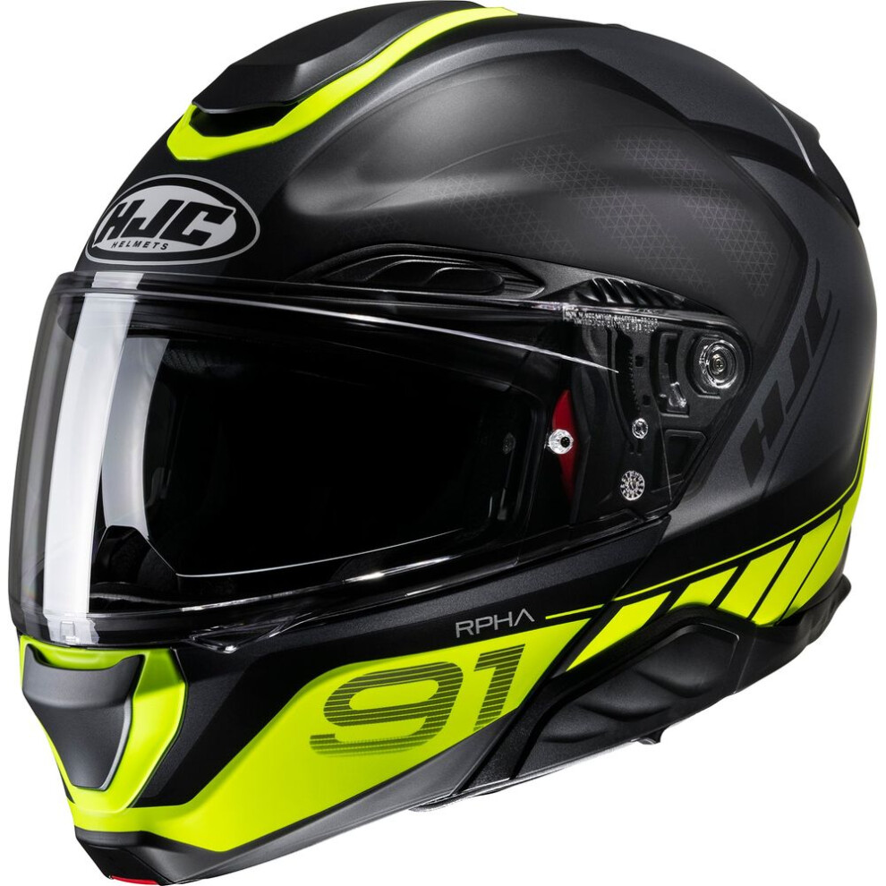 Hjc Black,Yellow (S) Rpha 91 Rafino Flip-Up Helmet Mc3hsf Fluo Yellow / Black