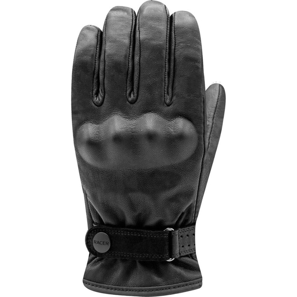 (XXL) Racer (France) Resident 2 Leather Gloves Black-image-OPC-PFTFHGB-NEW