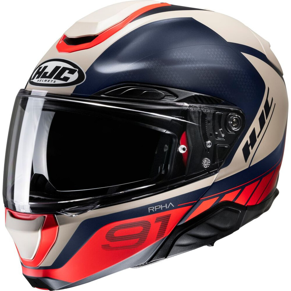 (S) Hjc Rpha 91 Rafino Flip-Up Helmet Mc1sf Red 8804269392621