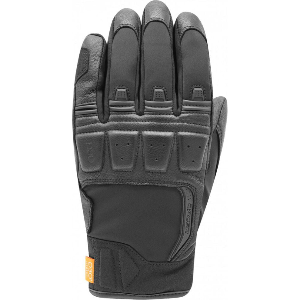 (XL) Racer (France) Ronin Winter Leather / Softshell Gloves Black