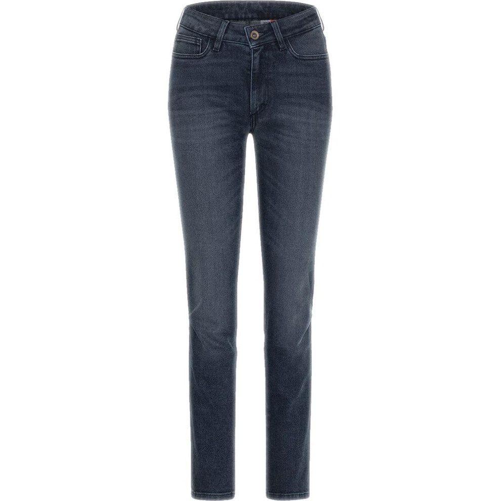(31 (Long Leg)) Rokker Rokkertech Ladies Mid-Rise Straight Fit Denim Jeans Blue-image-OPC-PFTFJFJ-NEW