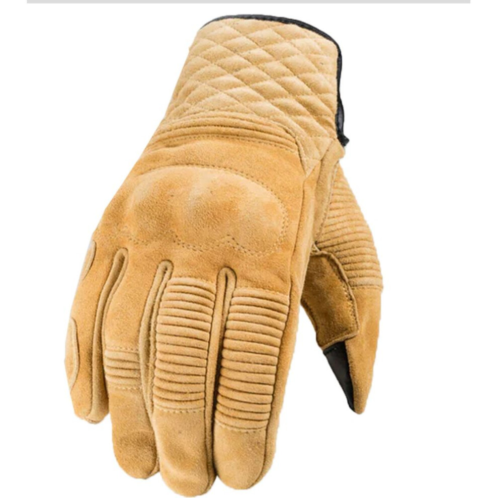 (S) Rokker Tucson Leather Gloves Rough Beige Cream 7630039492434