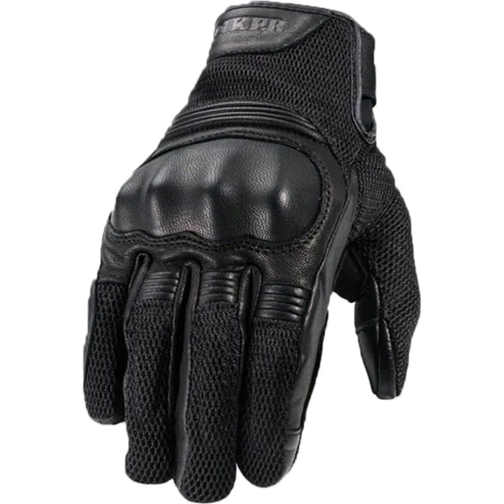 Photos - Motorcycle Gloves Rokker (S) Austin Mesh Leather Gloves Black Black ROK890901-20-S