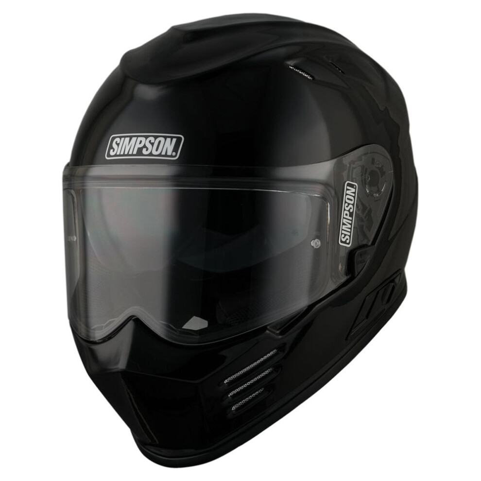 (L) Simpson Venom Solid Ece 22.06 Full Face Helmet Gloss Black 7640174190881