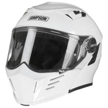 (S) Simpson Darksome Solid ECE 22.06 Flip-Up Helmet White
