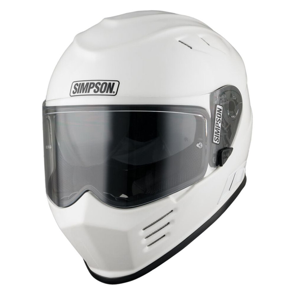 (S) Simpson Venom Solid Ece 22.06 Full Face Helmet Gloss White 7640174190799