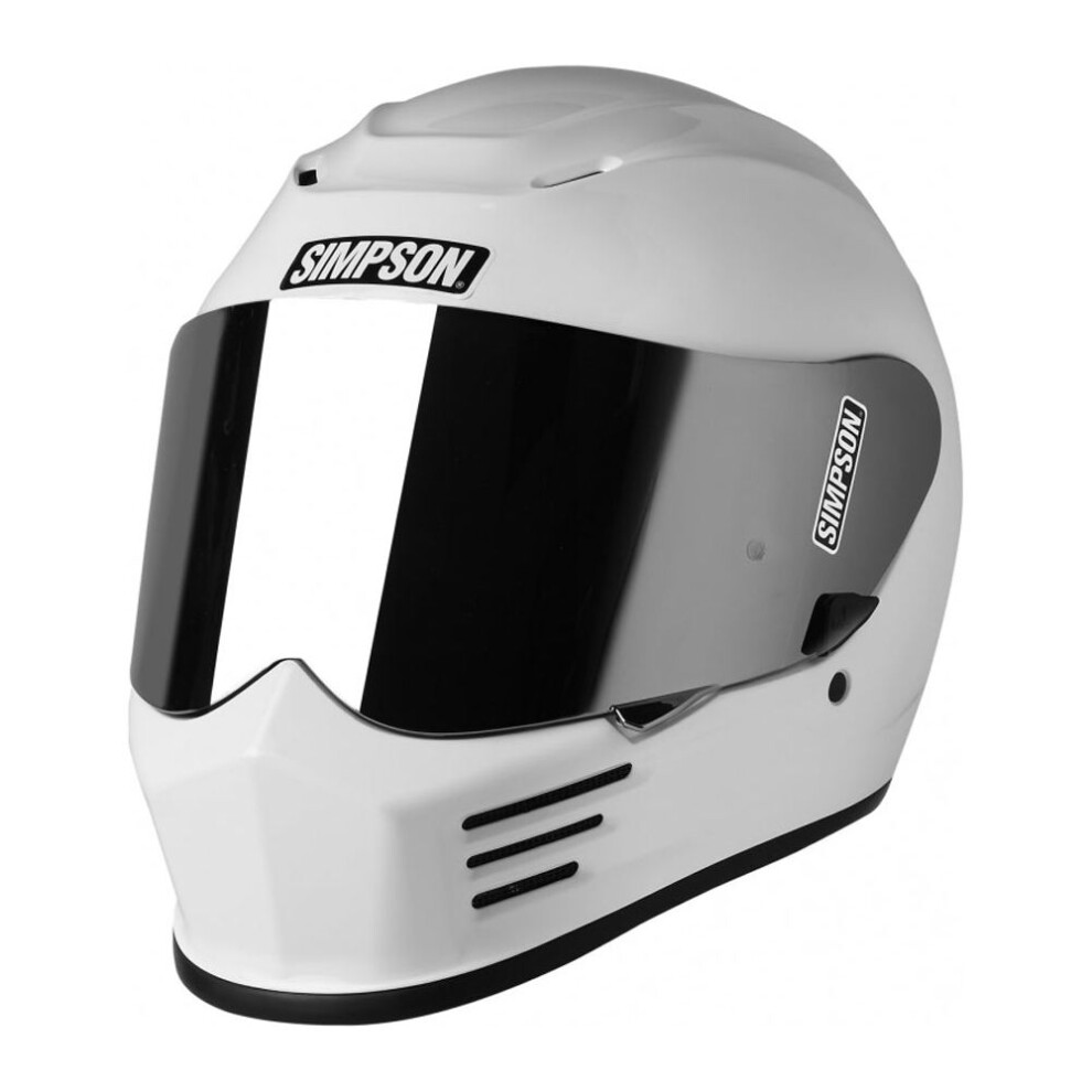 (L) Simpson Speed Solid Ece 22.06 Full Face Helmet White 7640181139590