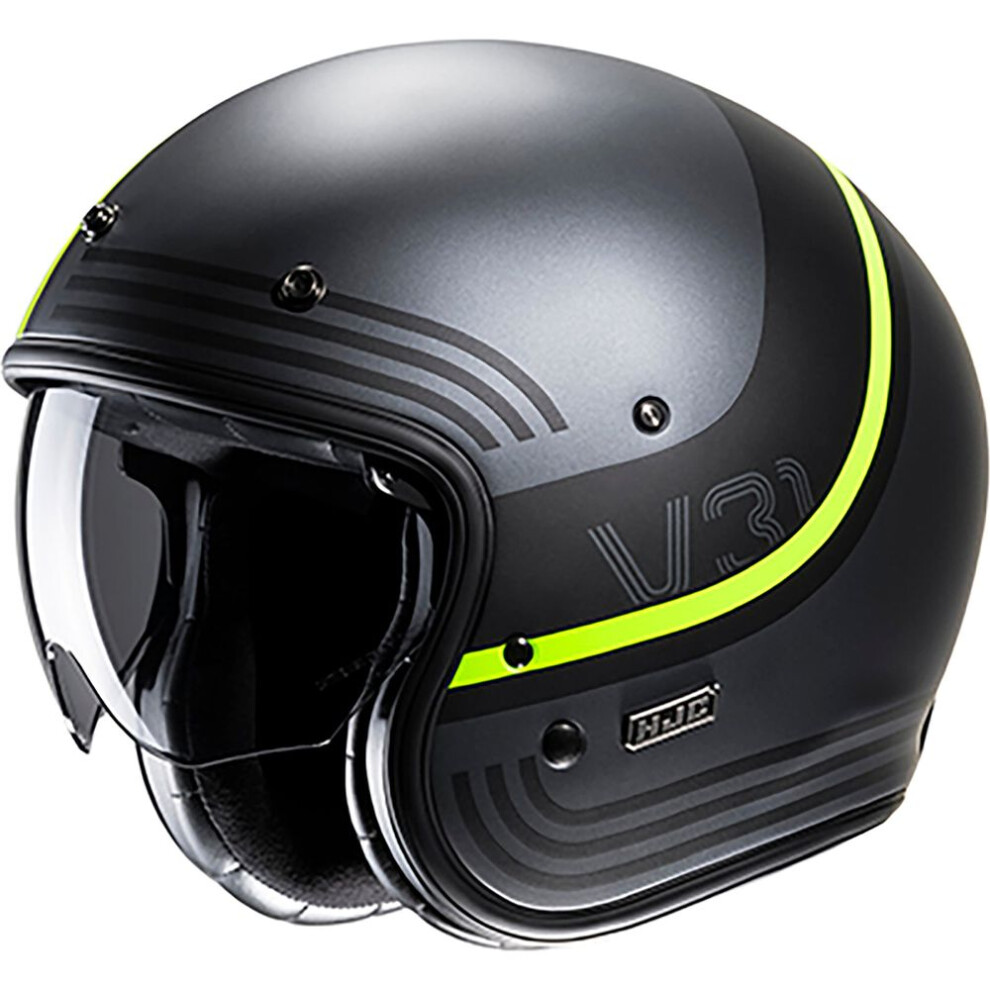 (Xs) Hjc V31 Byron Open Face Helmet Mc3hsf Yellow / Grey Yellow,Grey 8804269429976