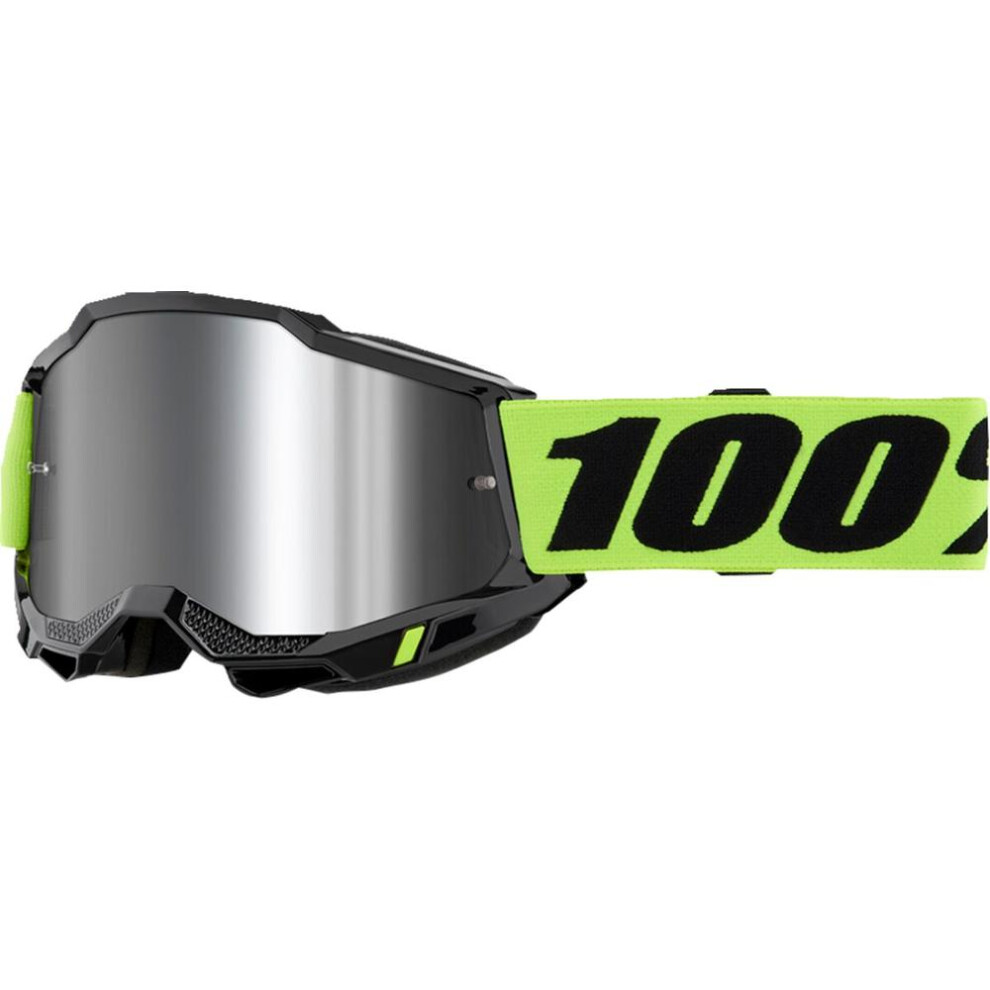 100% Accuri 2 Goggles Black / Fluo Yellow / Mirror Silver Black,Silver,Yellow 196261045819