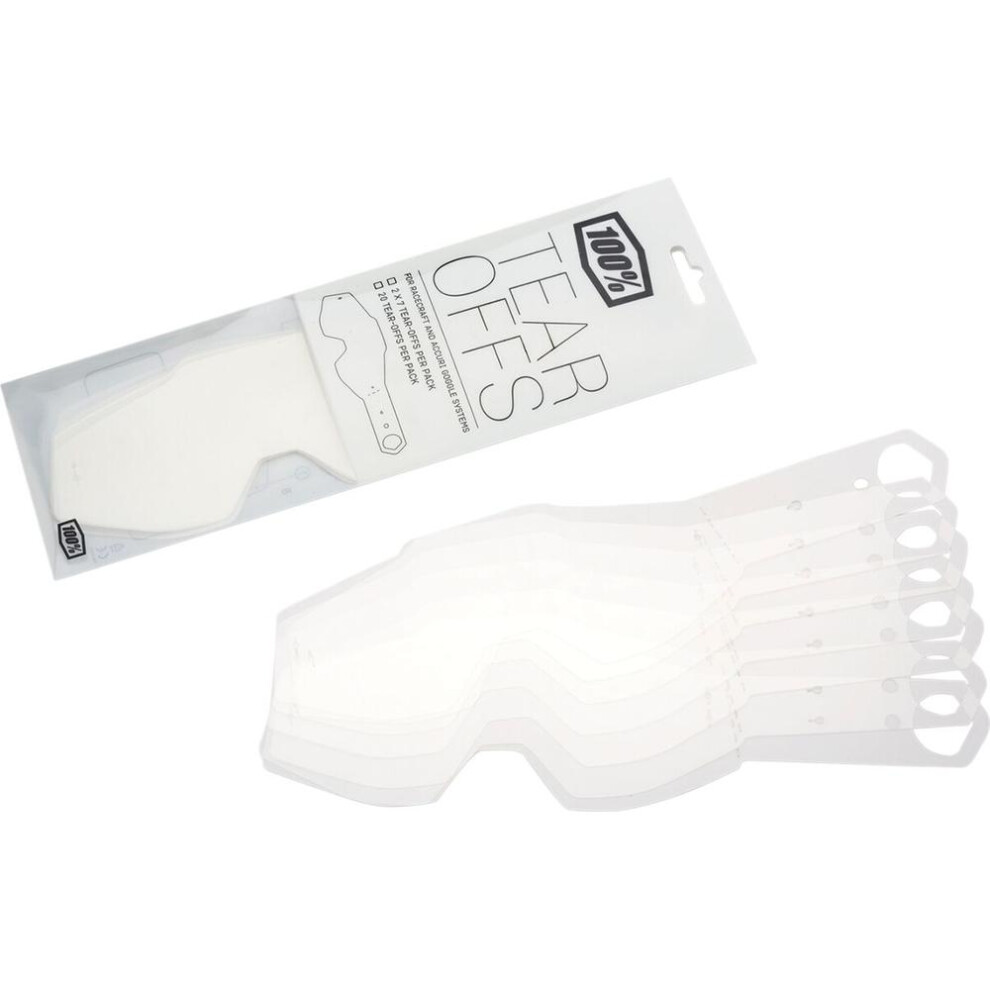 100% Racecraft / Accuri / Strata Mx Goggle Tear-Offs Clear / Laminated 817779010389