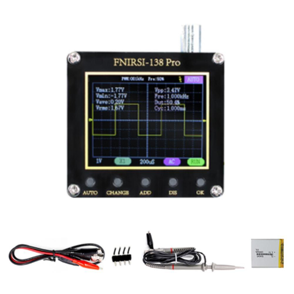 (with P6100&with battery) Fnirsi 138pro Handheld Portable Oscilloscope 2.4 Inch Display Multi-function Digital Oscilloscope