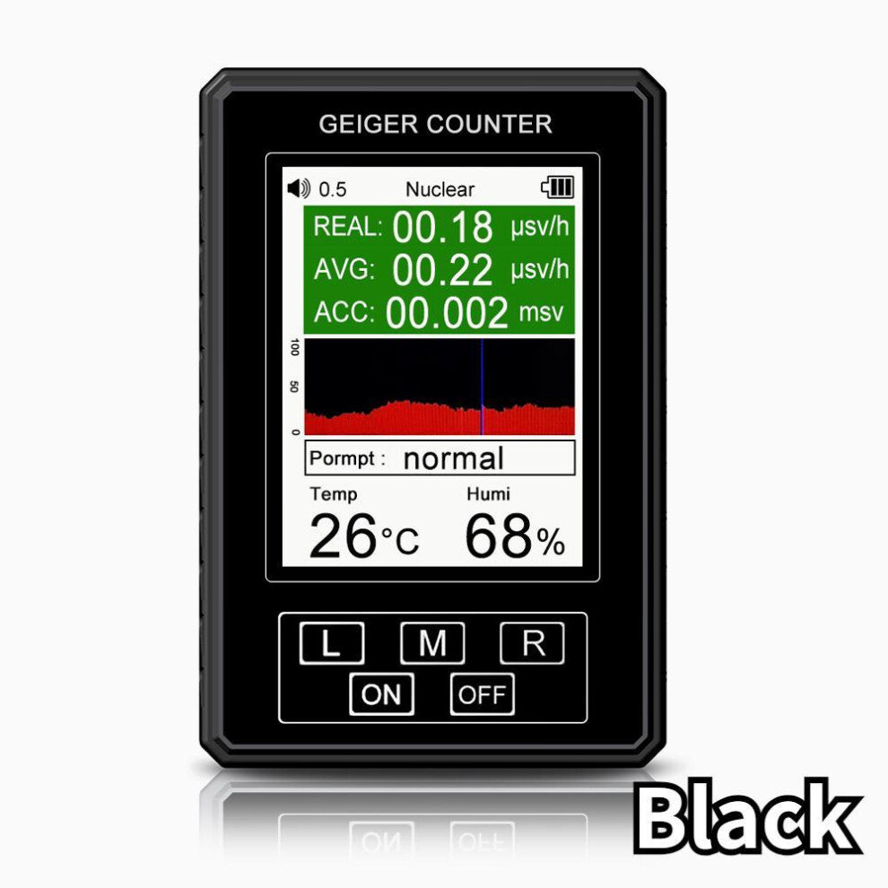 (black) Br-9b Xr-1 Pro Nuclear Radiation Detector Lcd Display Screen Geiger Counter Personal Dosimeter Marble Detectors Beta Gamma X-ray
