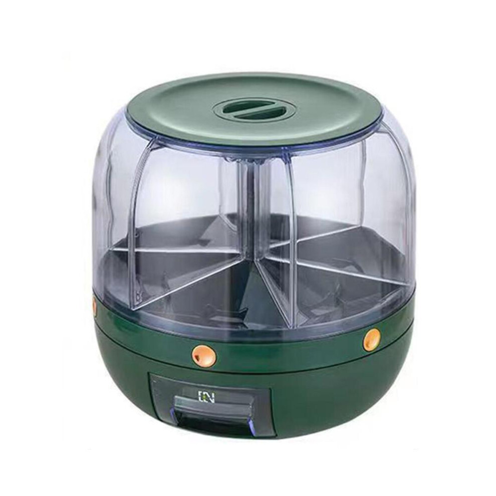 (as the picture, One Size) Grain Dispenser Rotating Rice Dispenser Storage Container 6-compartment Dry Food Dispenser With Measuring Cup Food Storage Containers For Kitchen