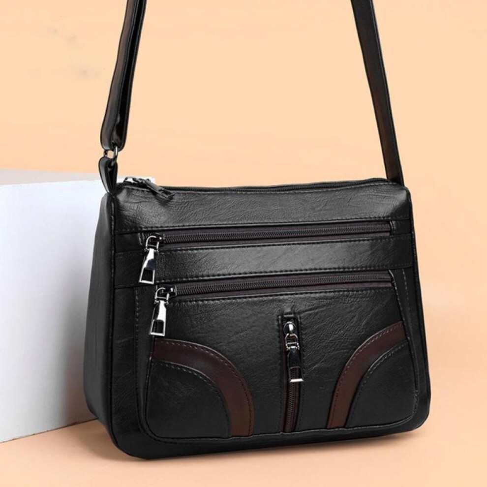 (black, 25*11*20cm) Yogodlns Vintage Shoulder Bag For Women Pu Leather Crossbody Multifunction Messenger Bag Small Square Mommy Handbag