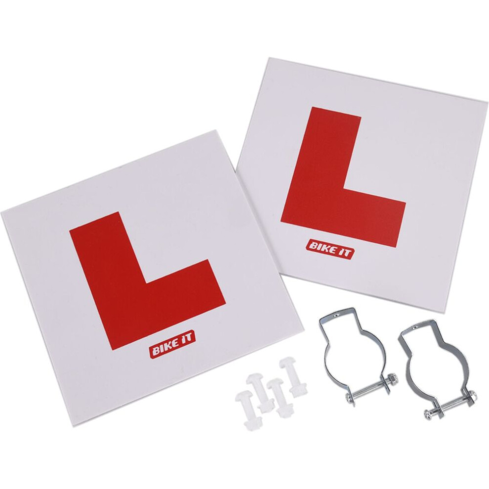 Bike It Pack L-Plates Kit Front And Rear With Fitting Kit 5034862443809