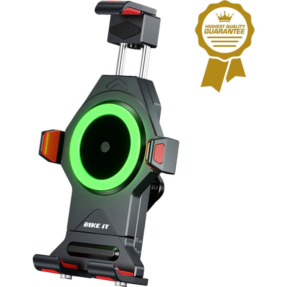 Bike It High Grade Phone Holder 15W Qi Wireless Waterproof Charger & Vibration Dampers 5034862018328
