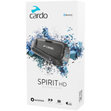 Intercom Bluetooth - Cardo - Spirit HD Solo - Hoofdtelefoon 40 mm - Waterdicht - Universele Connectiviteit