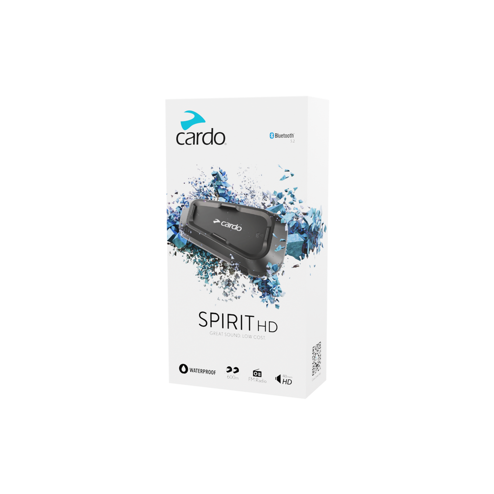 Cardo Spirit Hd Single Bluetooth Intercom System Black 828831843333