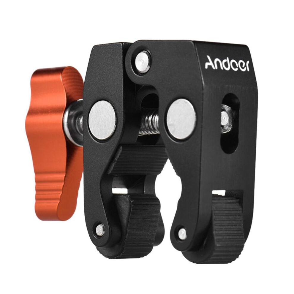 (orange) Andoer Crab Pliers Clip Super Clamp With 1/4 Inch & 3/8 Inch Screw Hole