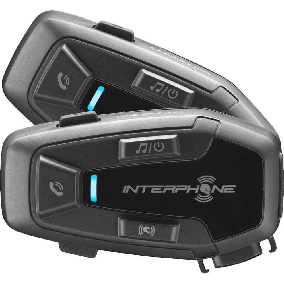 Interphone Black Ucom 7R Bluetooth Intercommunication System - Twin Pack