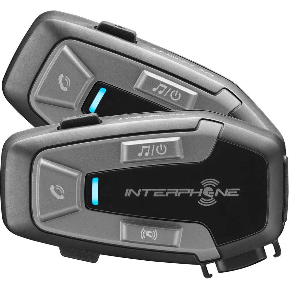 Interphone Ucom 6R Bluetooth Intercommunication System - Twin Pack Black 8018080458798
