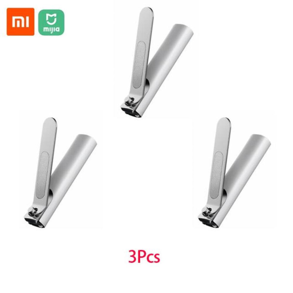 (3Pcs) Xiaomi Mijia Stainless Steel Nail Clipper With Anti Splash Cover Trimmer Pedicure Care Nail Clippers Professional File