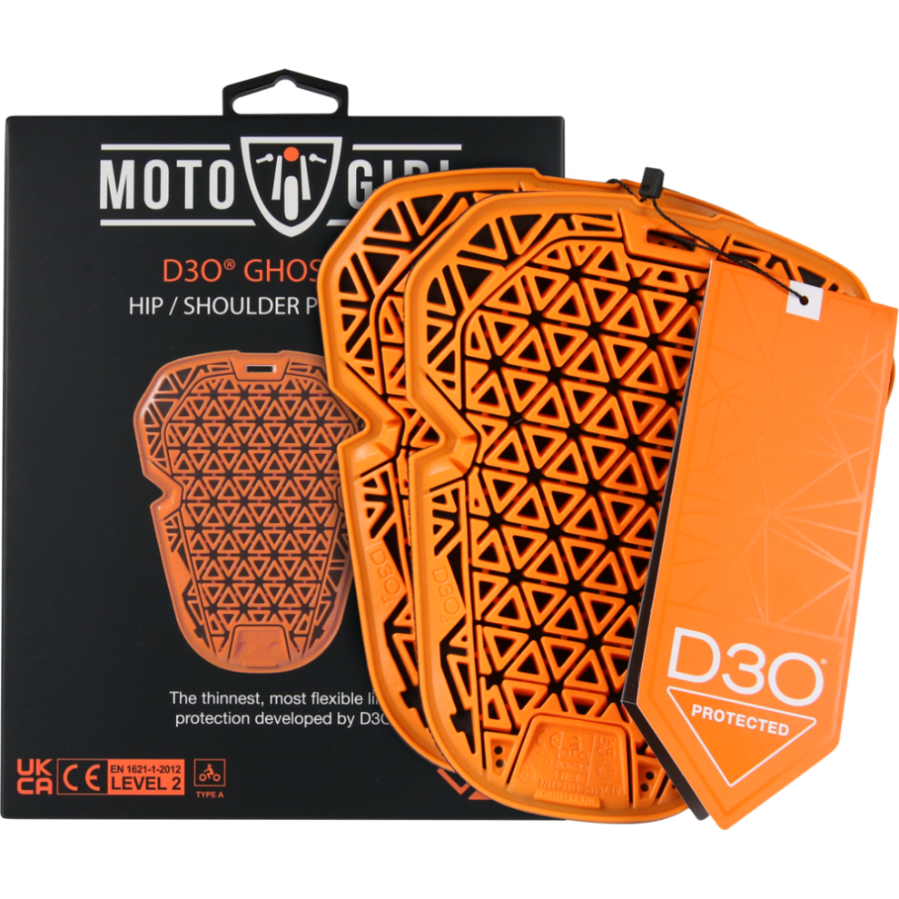 Motogirl D3o Ghost L2 Ladies Hip / Shoulder Protector - Pair Orange 5060927048139