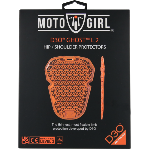 MotoGirl D3O Ghost L2 Ladies Hip / Shoulder Protector Orange - Pair 2