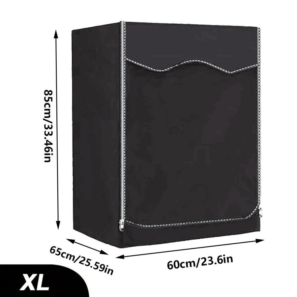 (black, XL) 1pc Roller Wave Wheel Fully Automatic Washing Machine Cover 210d Sun Protection Cover Washing Machine Cover