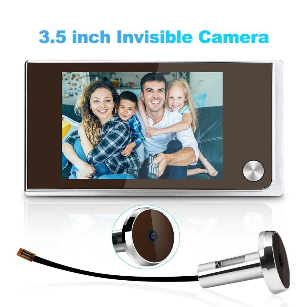 (brown) 3.5 Inch Camera Peephole Doorbell 120 Degree Door Viewer Wireless Doorbell Smart Home Door Camera With Monitor 520a