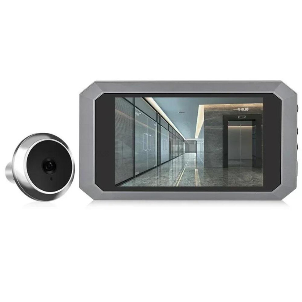 (silver, Door Viewer) Hidden Door Viewer Camera Video Digital Peephole Night Vision Photo Recording Digital Magic Eye Electronic Doorbell