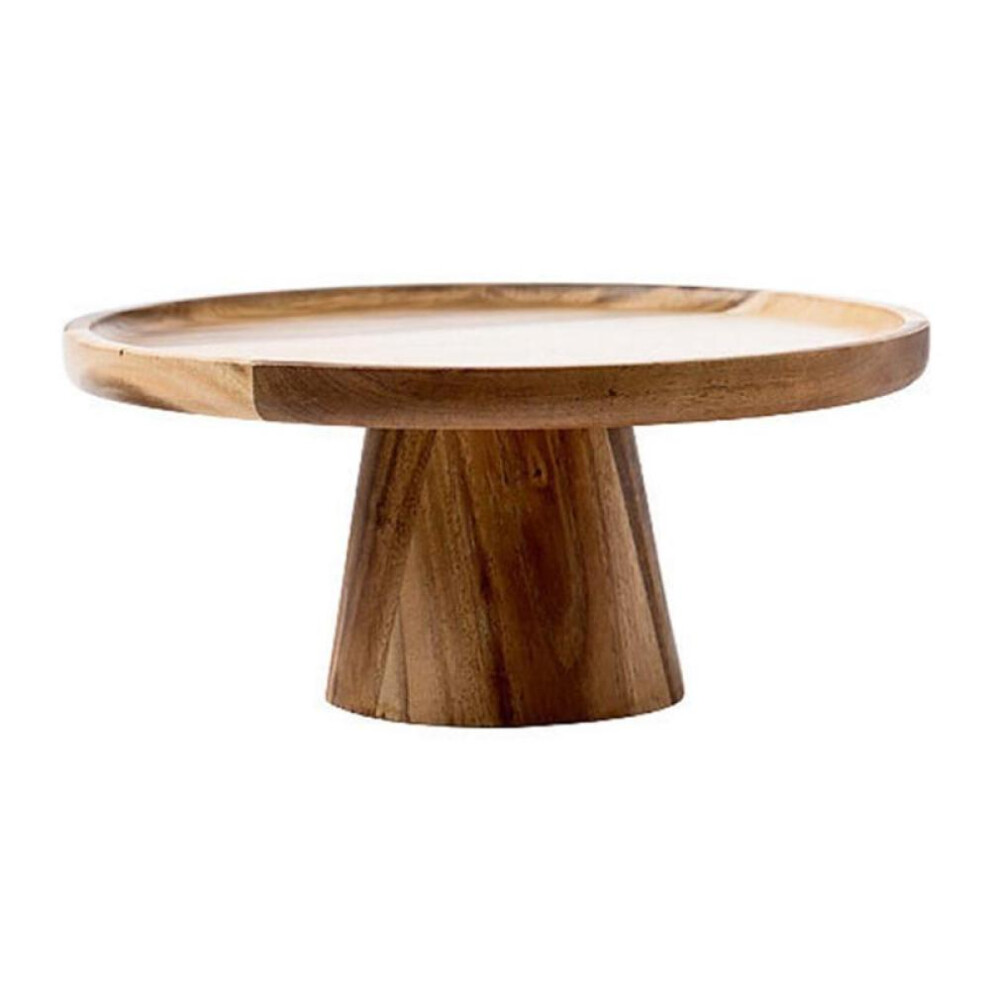 (as the picture, L) Wooden Round Pedestal Dessert Table High Tray Cake Stand Holder Cupcake Display