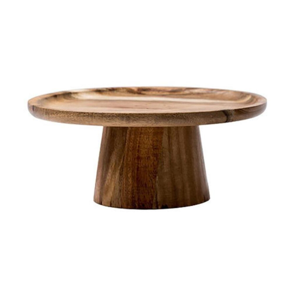 (as the picture, S) Wooden Round Pedestal Dessert Table High Tray Cake Stand Holder Cupcake Display