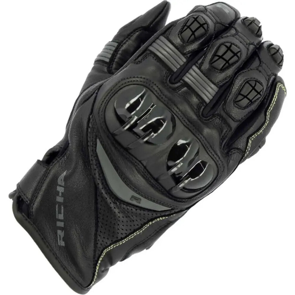 Richa Rotate Leather Gloves Black / Grey - 4XL Black,Grey 5415033223244