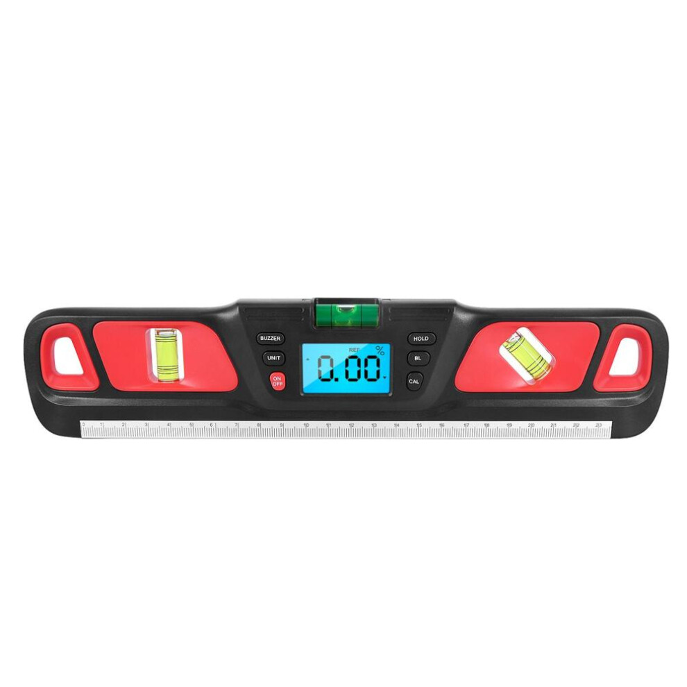 (red) Digital Torpedo Level Protractor Magnetic 4x90 Degrees Measuring Range Electronic Angle Grader Inclinometer