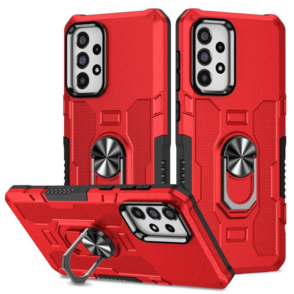 (red, for Samsung A32 5G) Keysion Shockproof Armor Case For Samsung A73 A53 A33 5g A23 A13 Ring Stand Phone Back Cover For Galaxy A04s A52s 5g A72 A32 4g