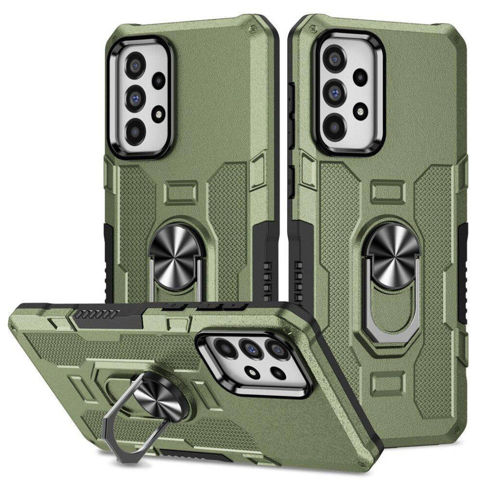 (green, for Samsung A33 5G) Keysion Shockproof Armor Case For Samsung A73 A53 A33 5g A23 A13 Ring Stand Phone Back Cover For Galaxy A04s A52s 5g A72 A32 4g