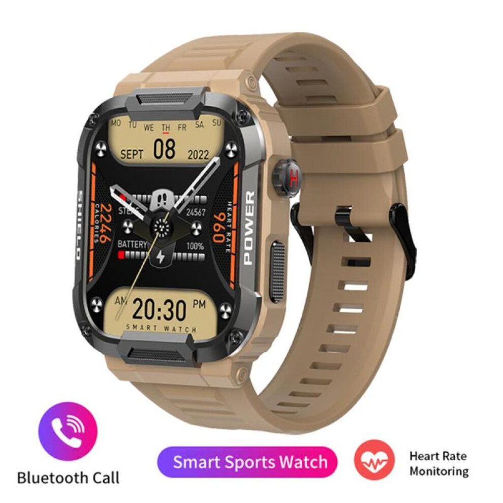 (yellow) New Full Touch Smart Watch Men For Android Xiaomi Blood Pressure Oxygen Fitness Watch 5 Atm Waterproof Military Smartwatch