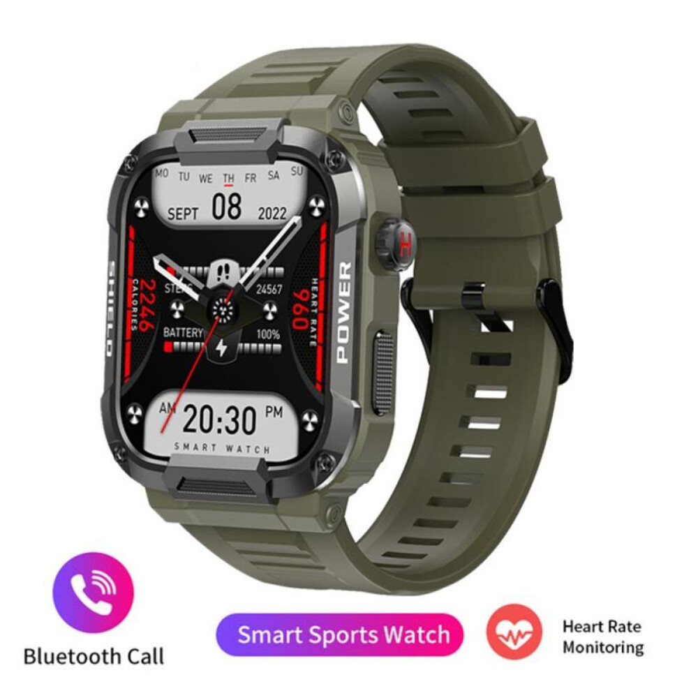 (green) New Full Touch Smart Watch Men For Android Xiaomi Blood Pressure Oxygen Fitness Watch 5 Atm Waterproof Military Smartwatch