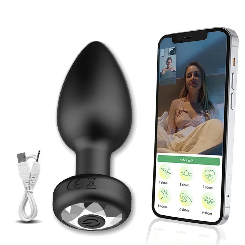 (black, APP control) 10 Modes Anal Vibrator for Men Butt Plug Wireless Remote Control Silicone Anal Plug Vibradores Sex Toy for Women Adult 18