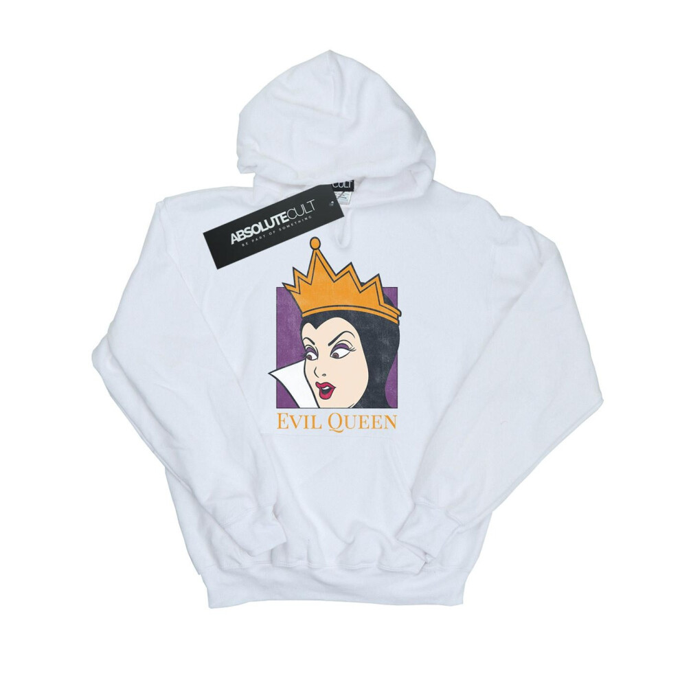 (S, White) Disney Womens/Ladies Evil Queen Cropped Head Hoodie