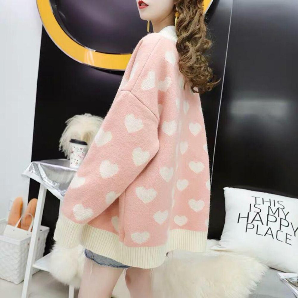 (pink, One Size) 2020 Fashion Cardigans Knitted Sweaters Women Autumn Thin Knit Cardigan Sweater Cotton Long Street Wear Coat Female Outwear Coat